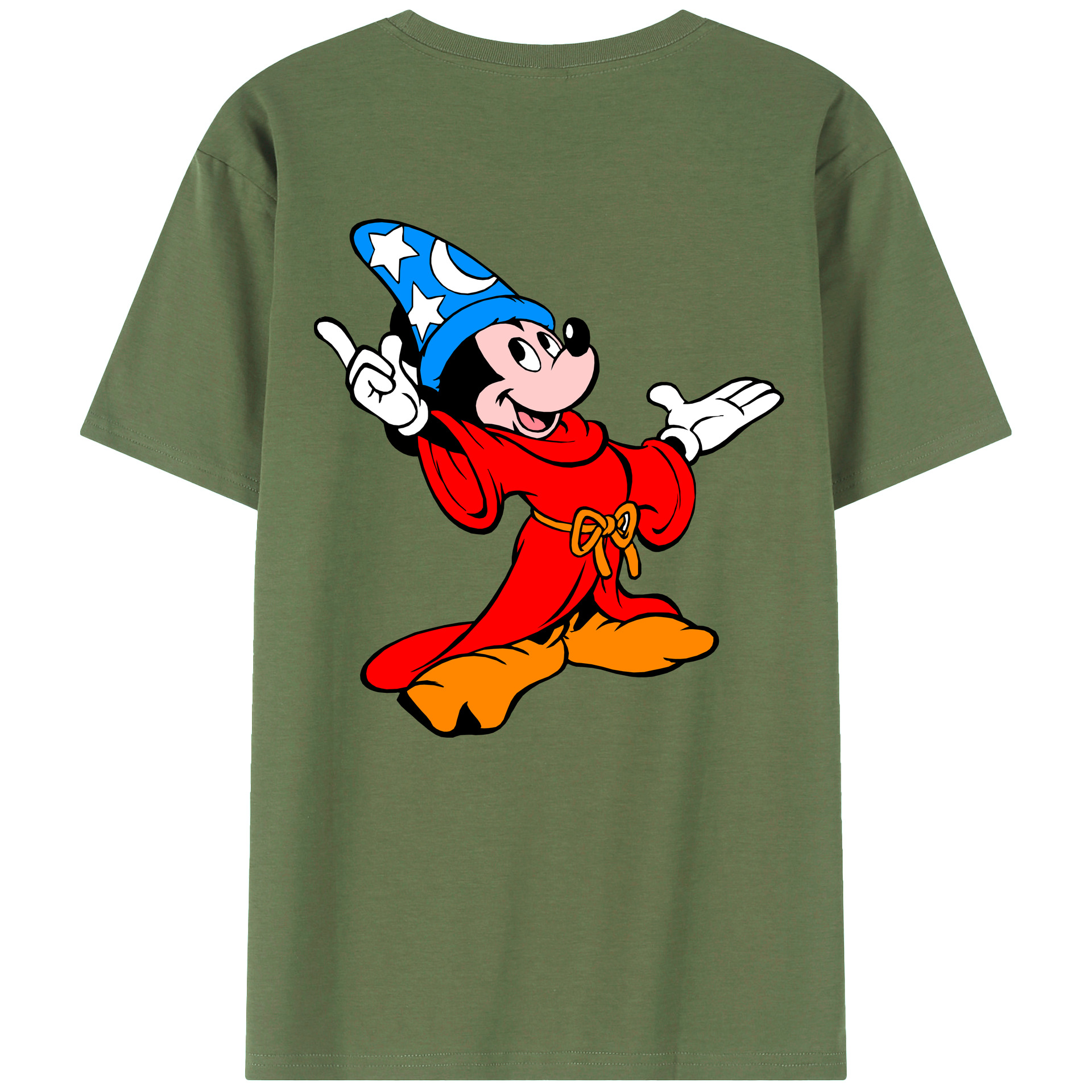 ミッキーマウス Mickey Mouse 綿100％ メンズ半袖Tシャツ（バックプリント） 通気性